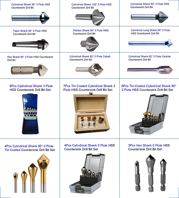 90 Degree 3 Flutes HSS Chamfer Countersink Drill Bit for Chamfering and Deburring (SED-CSD3F)