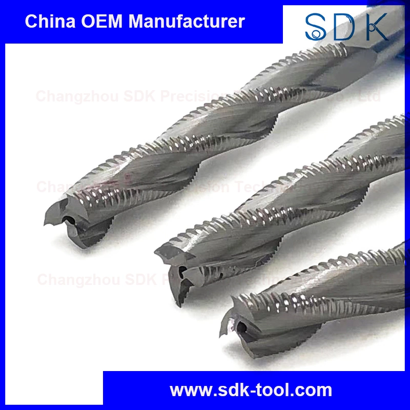 Customized Prefessional 3 Flutes Single Straight Hole Tungsten Carbide Roughing End Mills for Aluminum