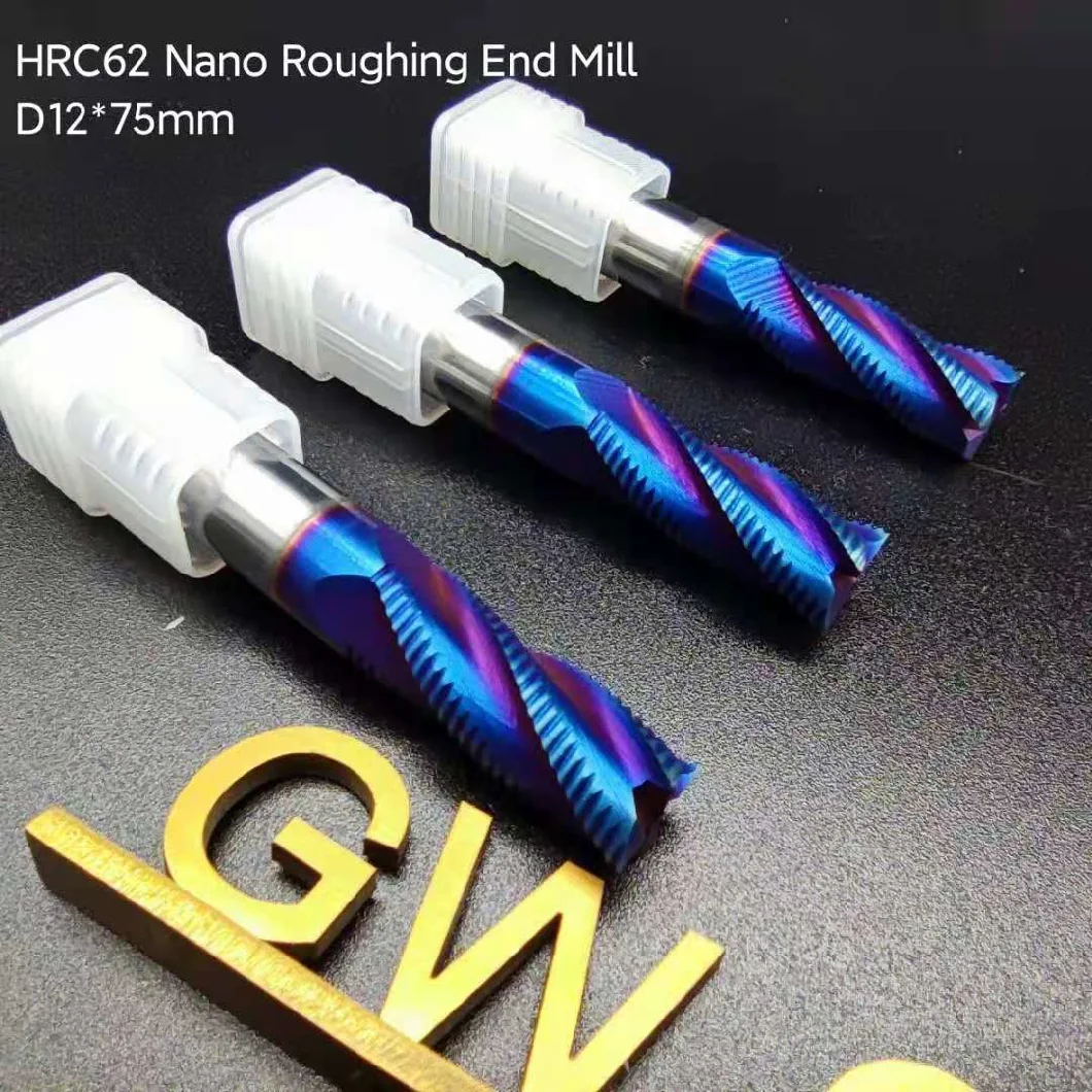 Grewin - Tungsten Carbide Roughing End Mill HRC62 4 Flutes Nano Coated