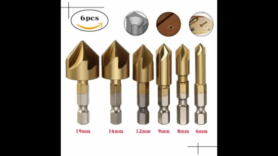 DIN335c 스트레이트 생크 120도 3 플루트 금속 디버링용 HSS 카운터싱크 모따기 드릴(SED-CS3F-120)